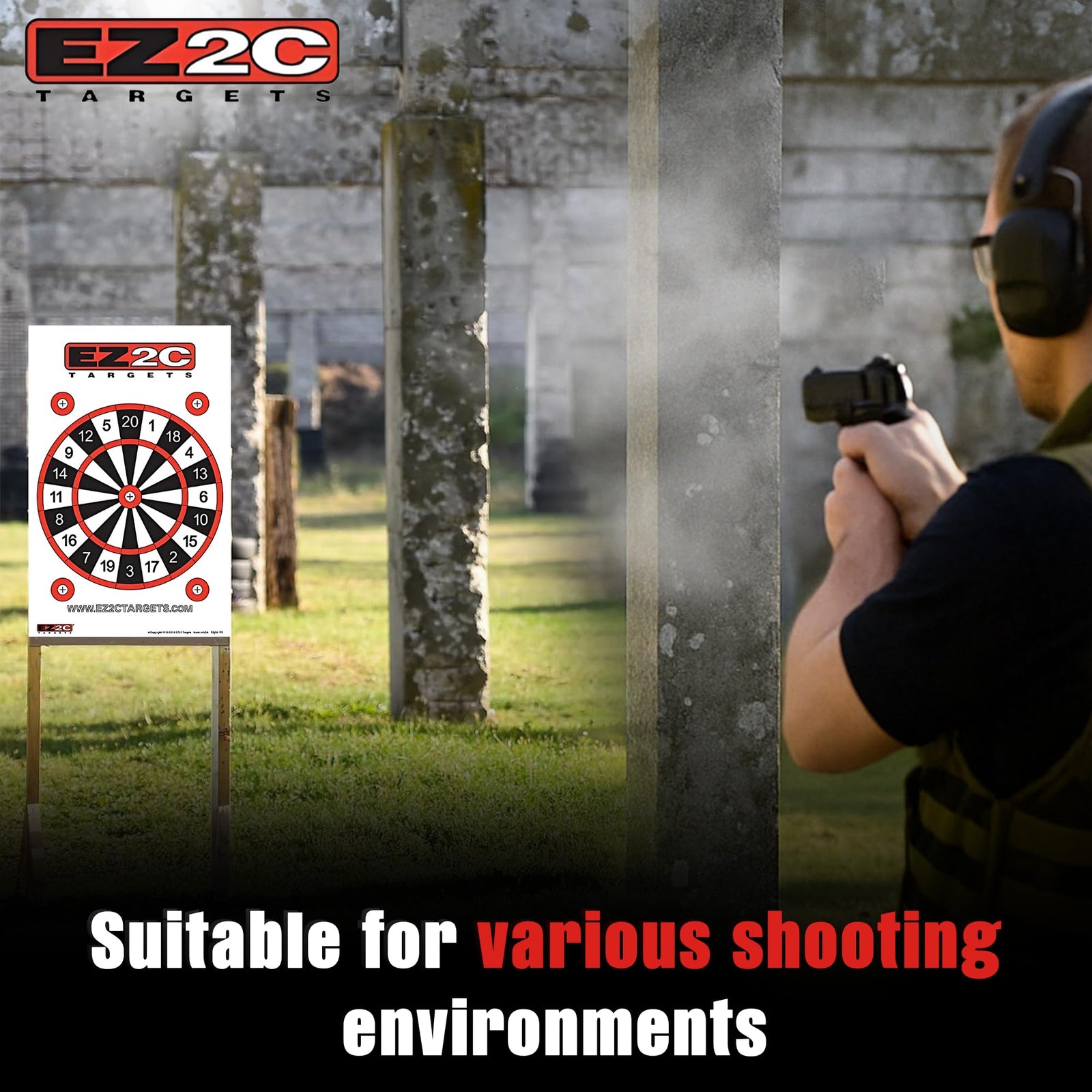 EZ2C Four Fun Game Styles: Paper Targets Shooting Range 11"x17" USA MADE