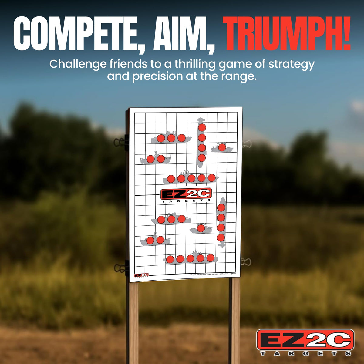 40 EZ2C Targets: Four Fun Game Styles Paper Targets 11"x17" USA MADE