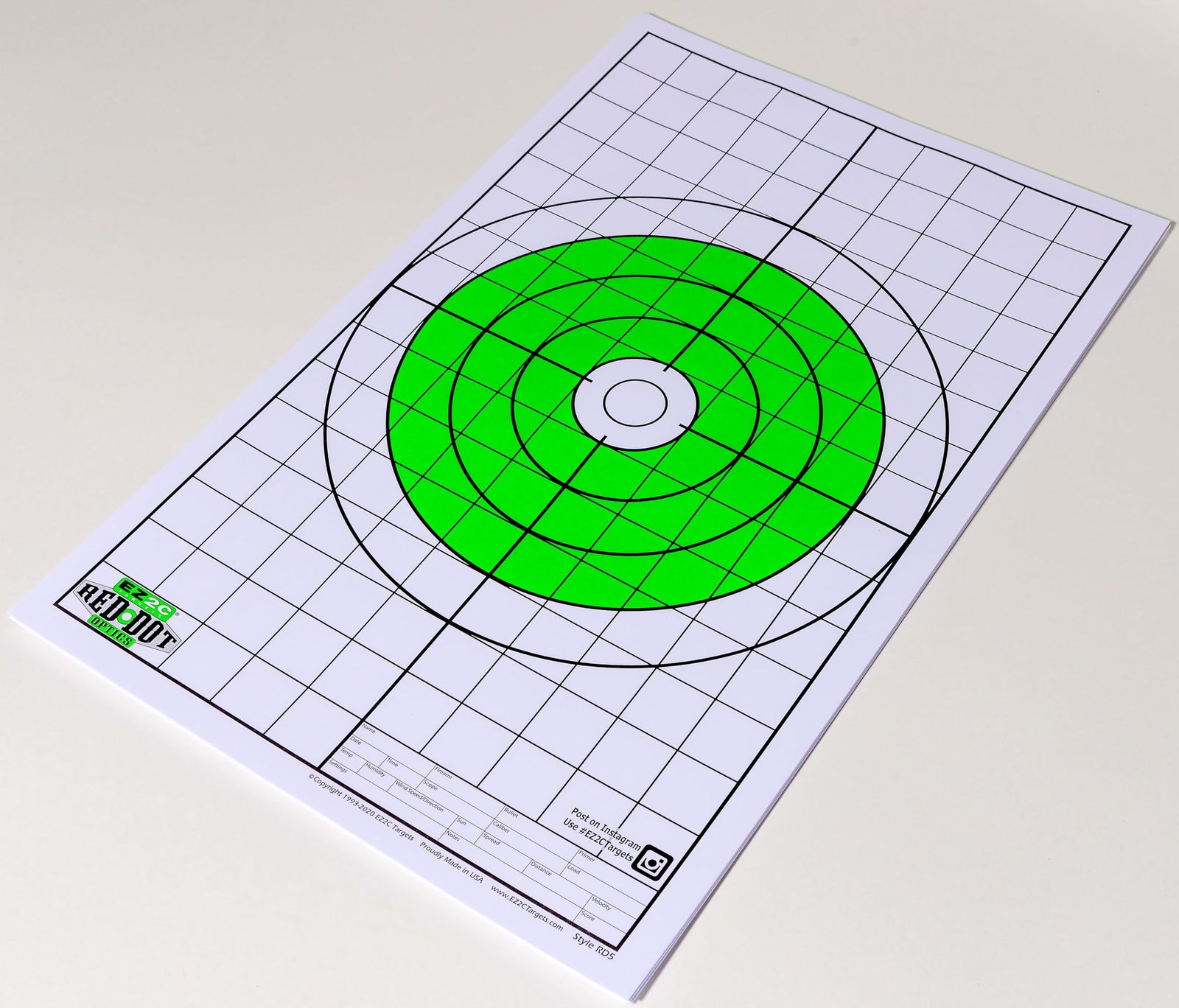 200 EZ2C Paper Shooting Targets 8 Red Dot Optics Styles 11”x17” USA MADE