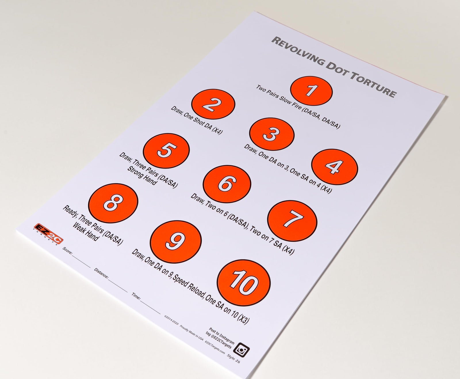 EZ2C Targets #26: Revolving Dot Torture 11"x17" Paper Targets for Shooting USA MADE