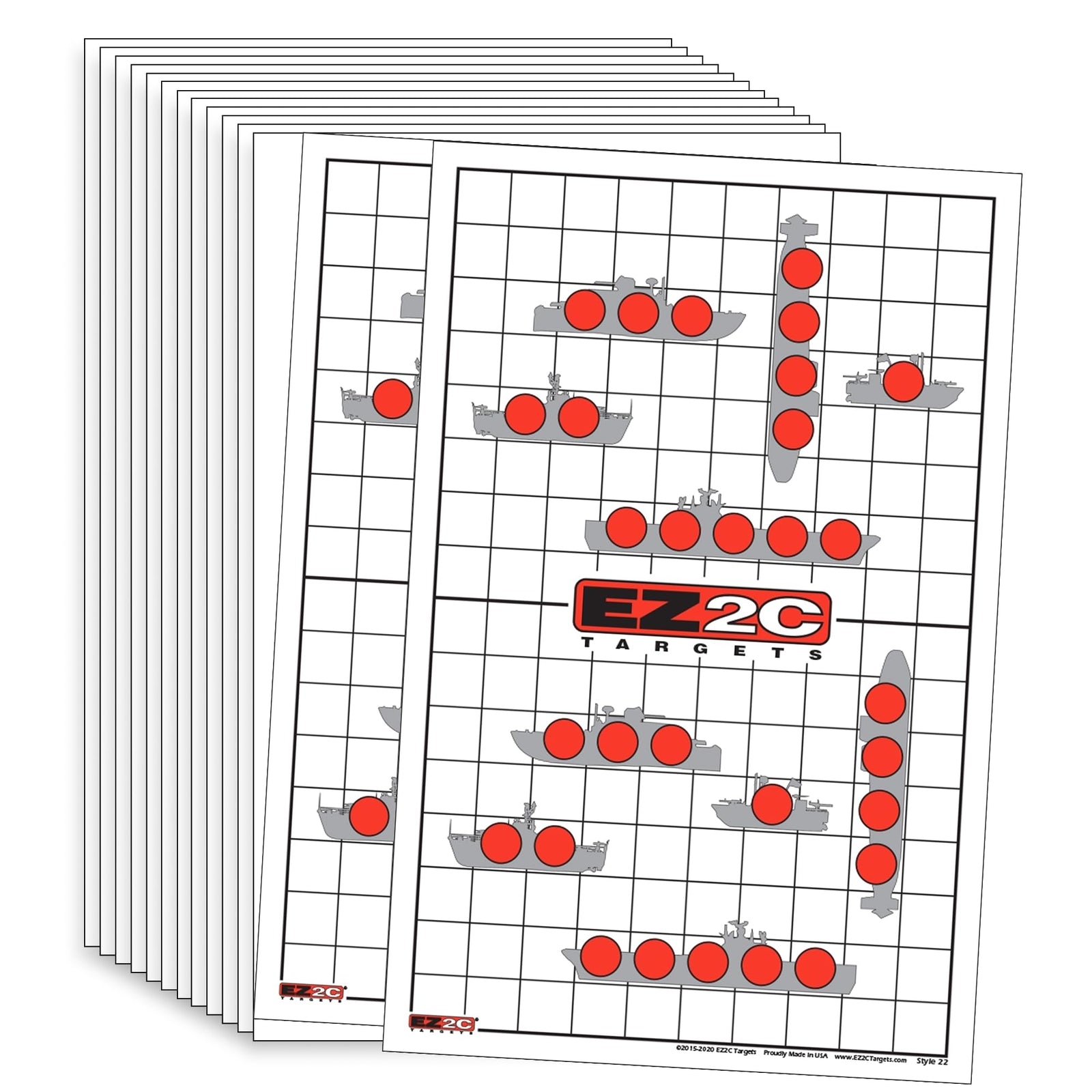 EZ2C Targets 22/RD9: Sink the Boats 11"x17" USA MADE Fun Paper Target