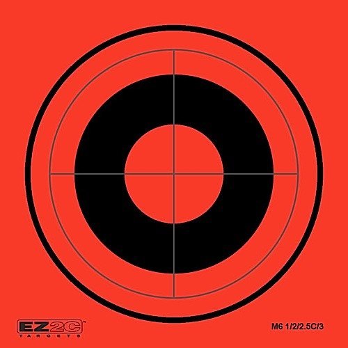 100 EZ2C Mini Shooting Targets, Bright Fluorescent Self-Adhesive 3.5" x 3.5" USA MADE (Pack of 100)