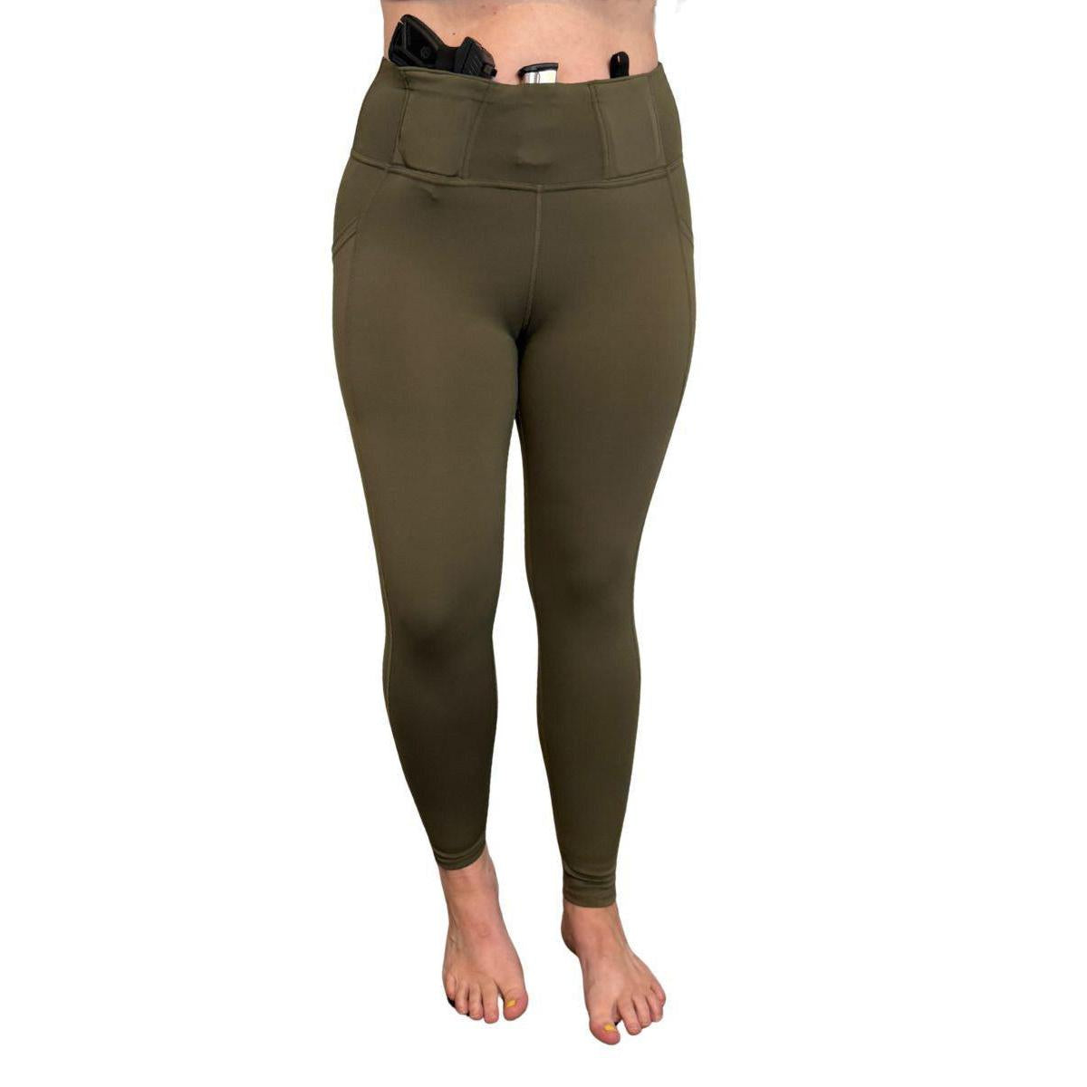Defender Concealed Carry Leggings | Black & Olive