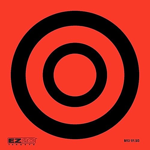 100 EZ2C Mini Shooting Targets, Bright Fluorescent Self-Adhesive 3.5" x 3.5" USA MADE (Pack of 100)