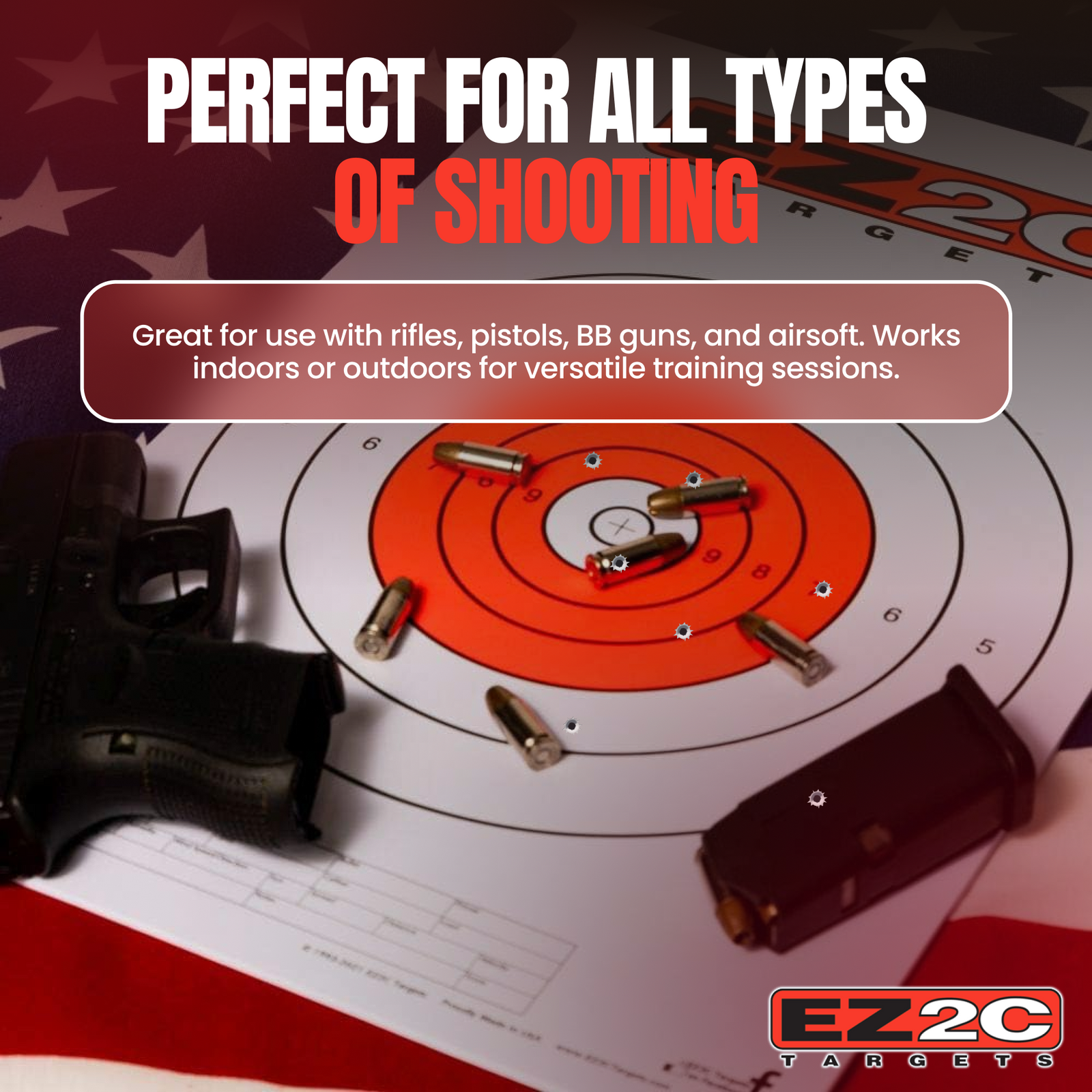 125 EZ2C Targets Instructors Favorites 5 Styles Paper Targets Bundle 11"x17" USA Made