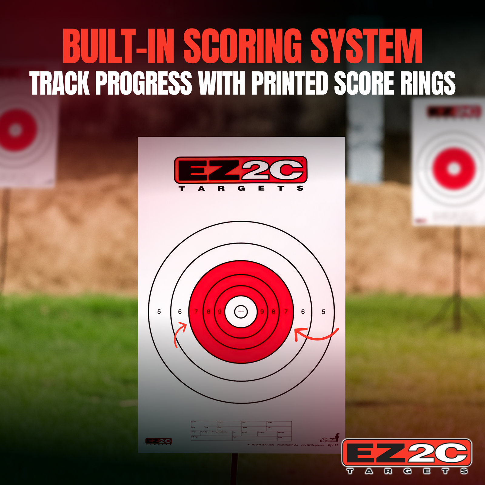 125 EZ2C Targets Instructors Favorites 5 Styles Paper Targets Bundle 11"x17" USA Made