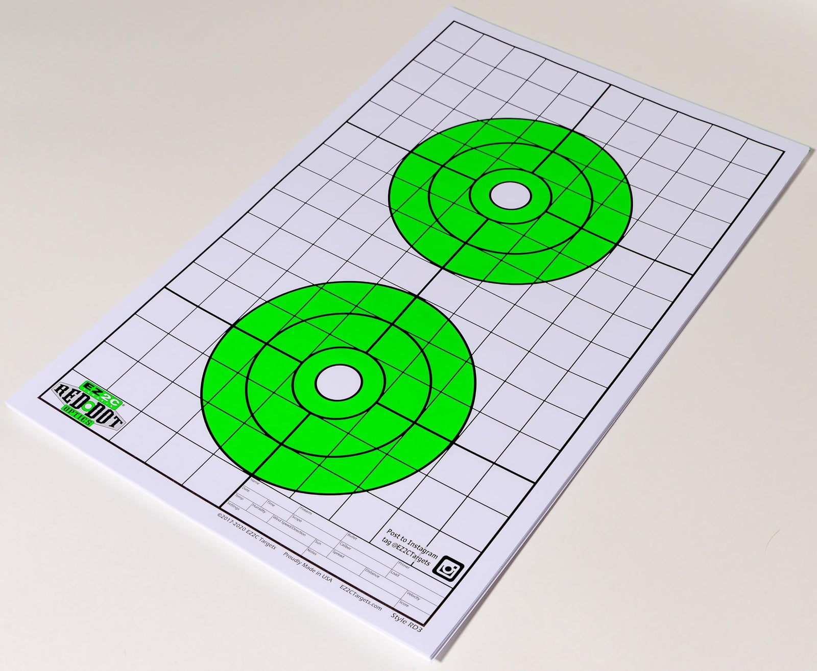 200 EZ2C Paper Shooting Targets 8 Red Dot Optics Styles 11”x17” USA MADE