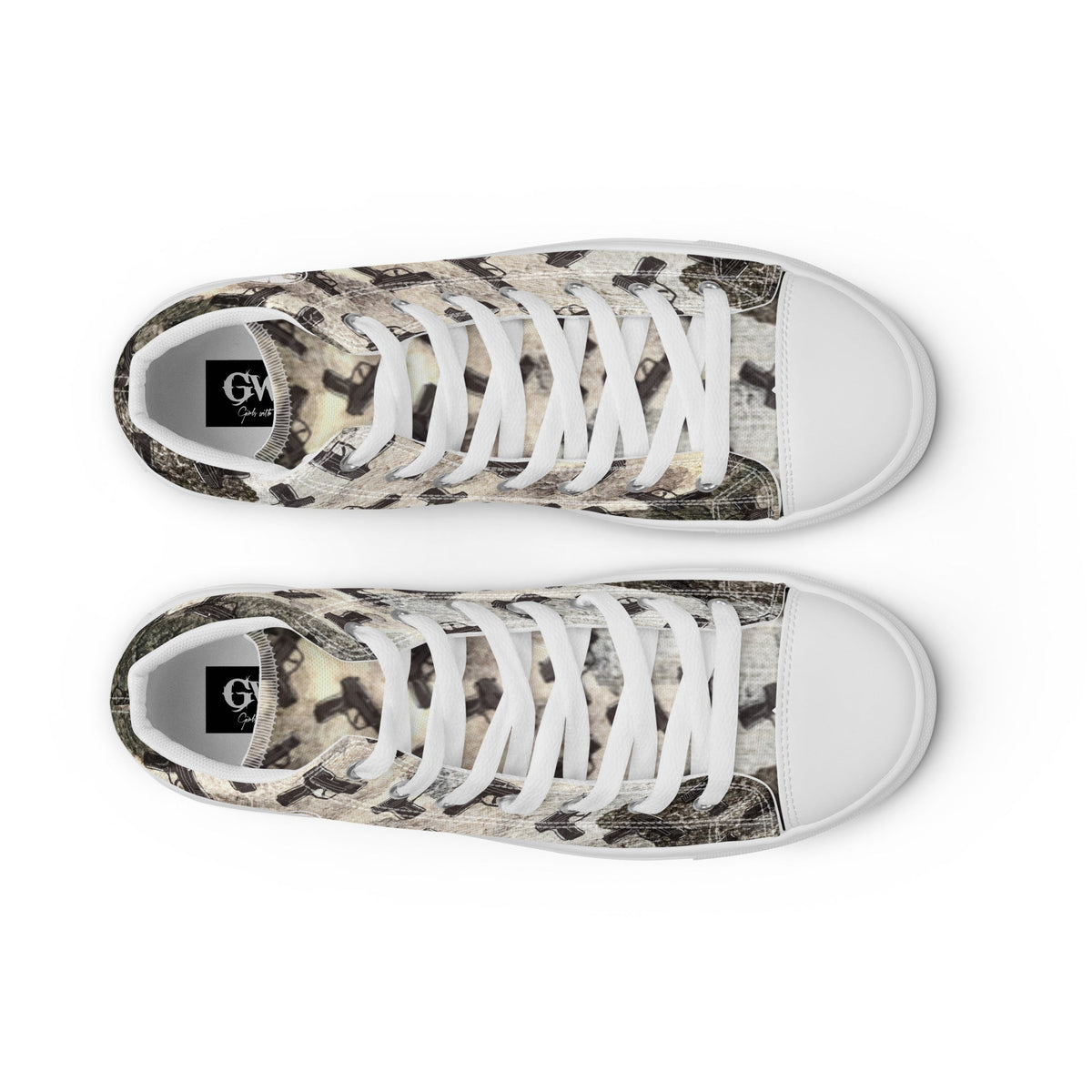 Pistol Palooza Women’s High Top Canvas Shoes