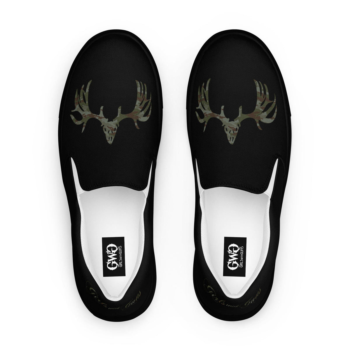 Buck Head Women's Black Canvas Slip-On Shoes