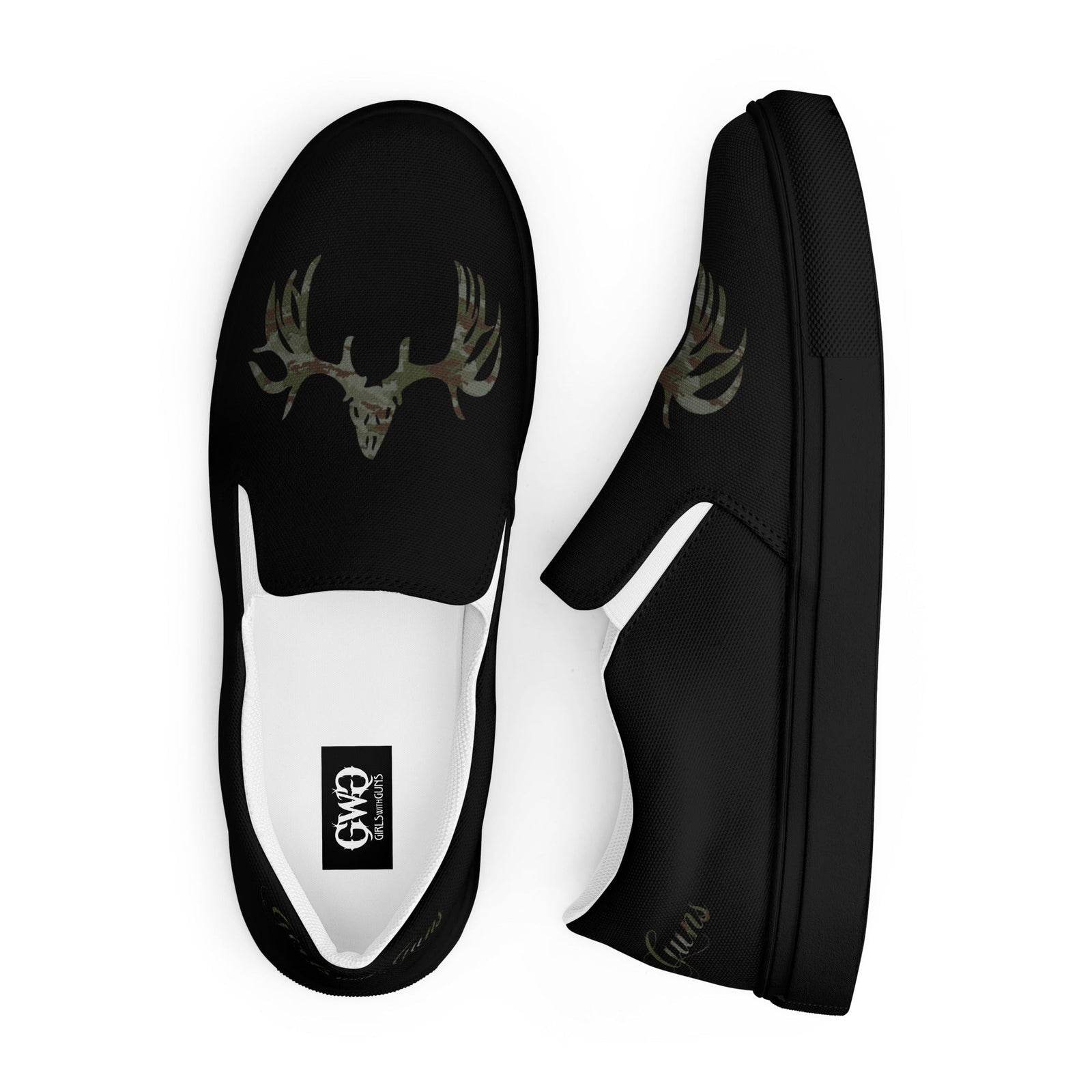 Buck Head Women's Black Canvas Slip-On Shoes