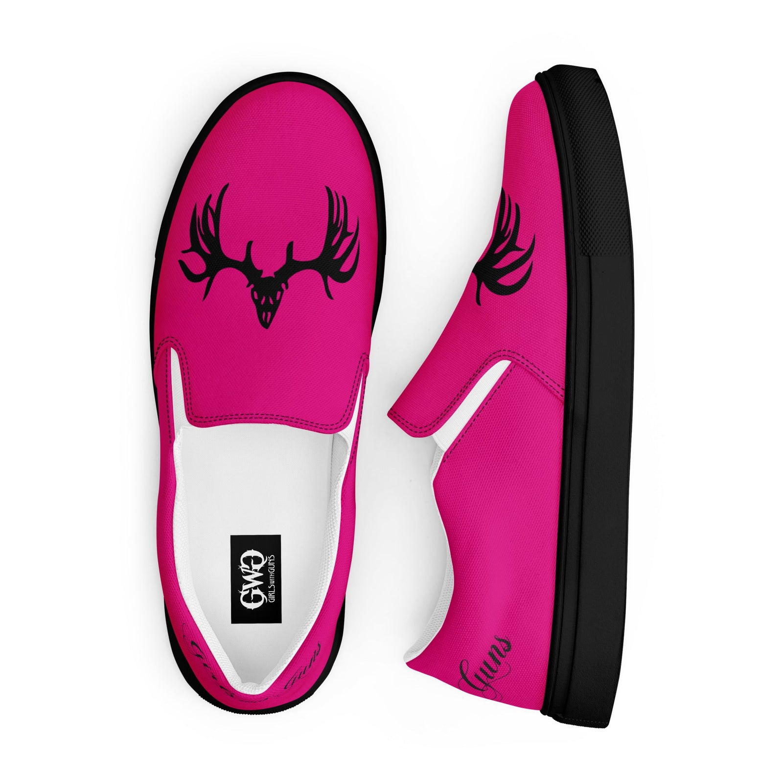 Buck Head Bright Pink Women's Canvas Slip-On Shoes