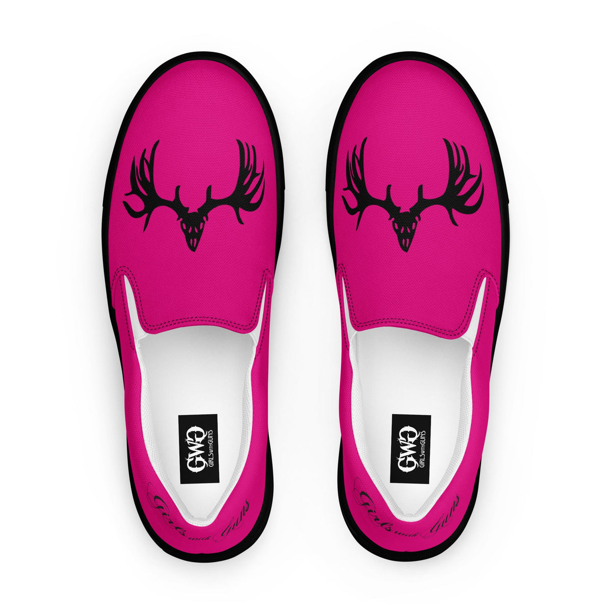 Buck Head Bright Pink Women's Canvas Slip-On Shoes
