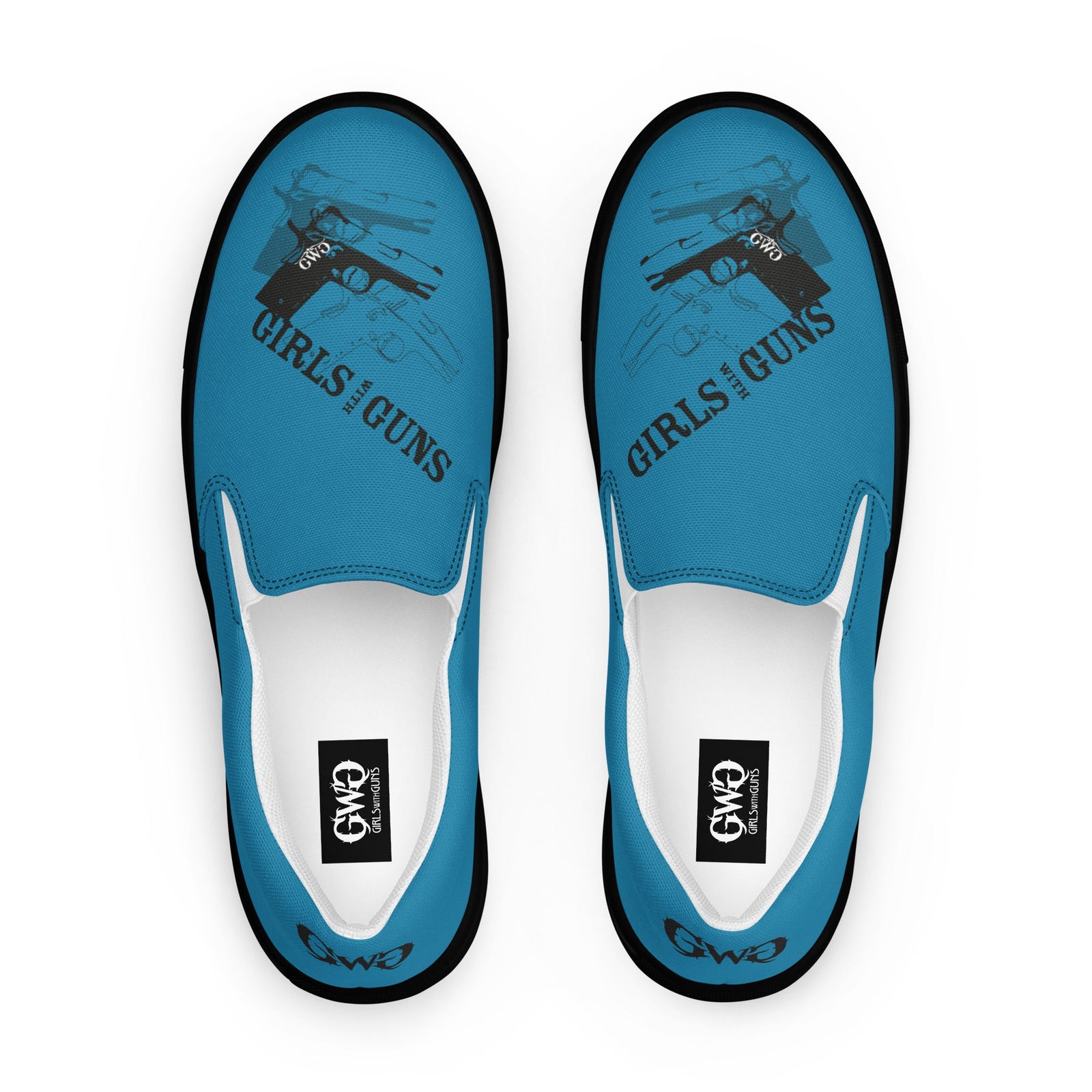 Pistol Trio Women's Deep Teal Canvas Slip-On Shoes