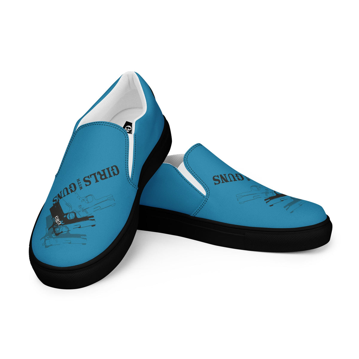 Pistol Trio Women's Deep Teal Canvas Slip-On Shoes