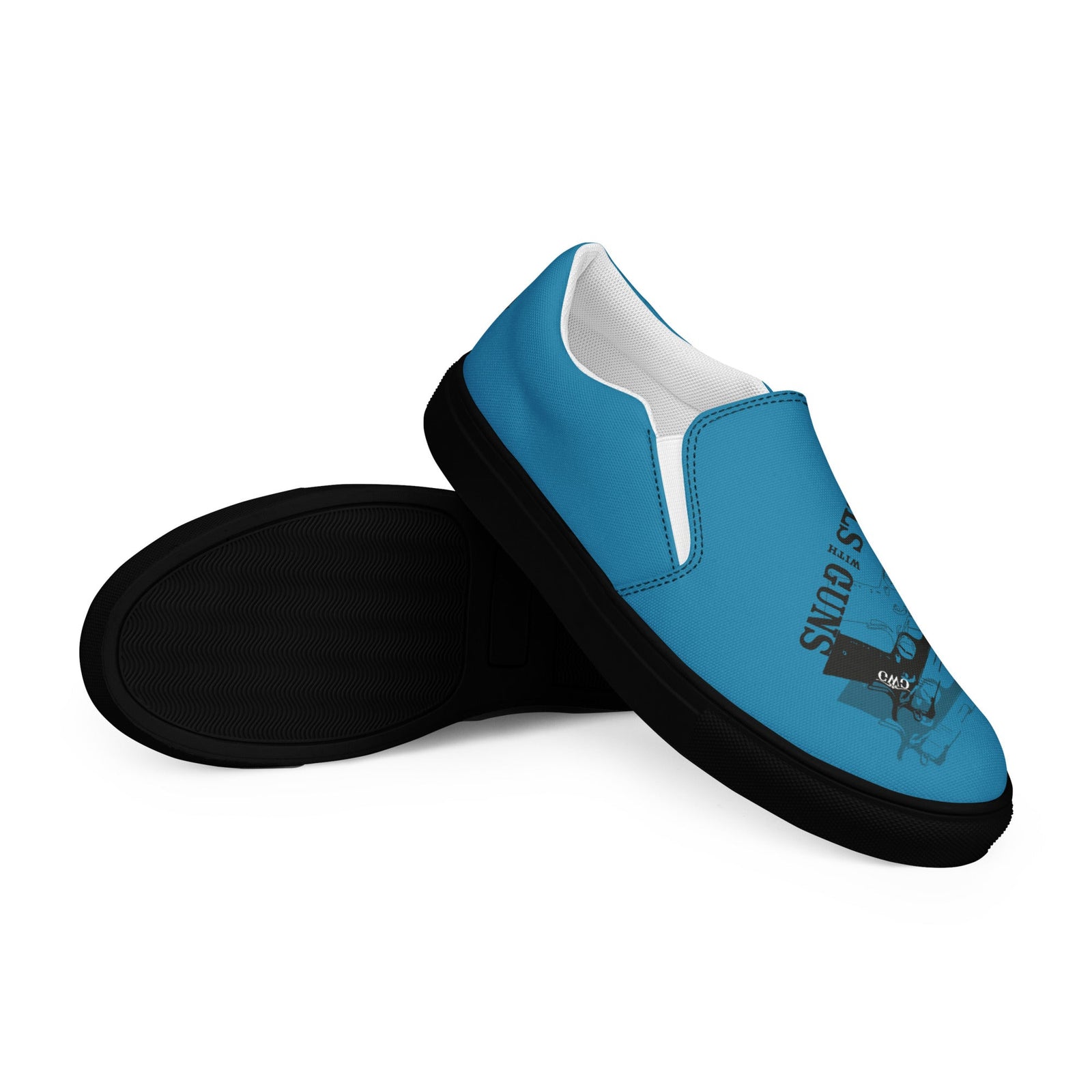Pistol Trio Women's Deep Teal Canvas Slip-On Shoes