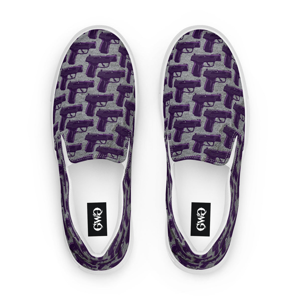 Purple Haze Pistol Palooza Women’s Canvas Slip-On Shoes
