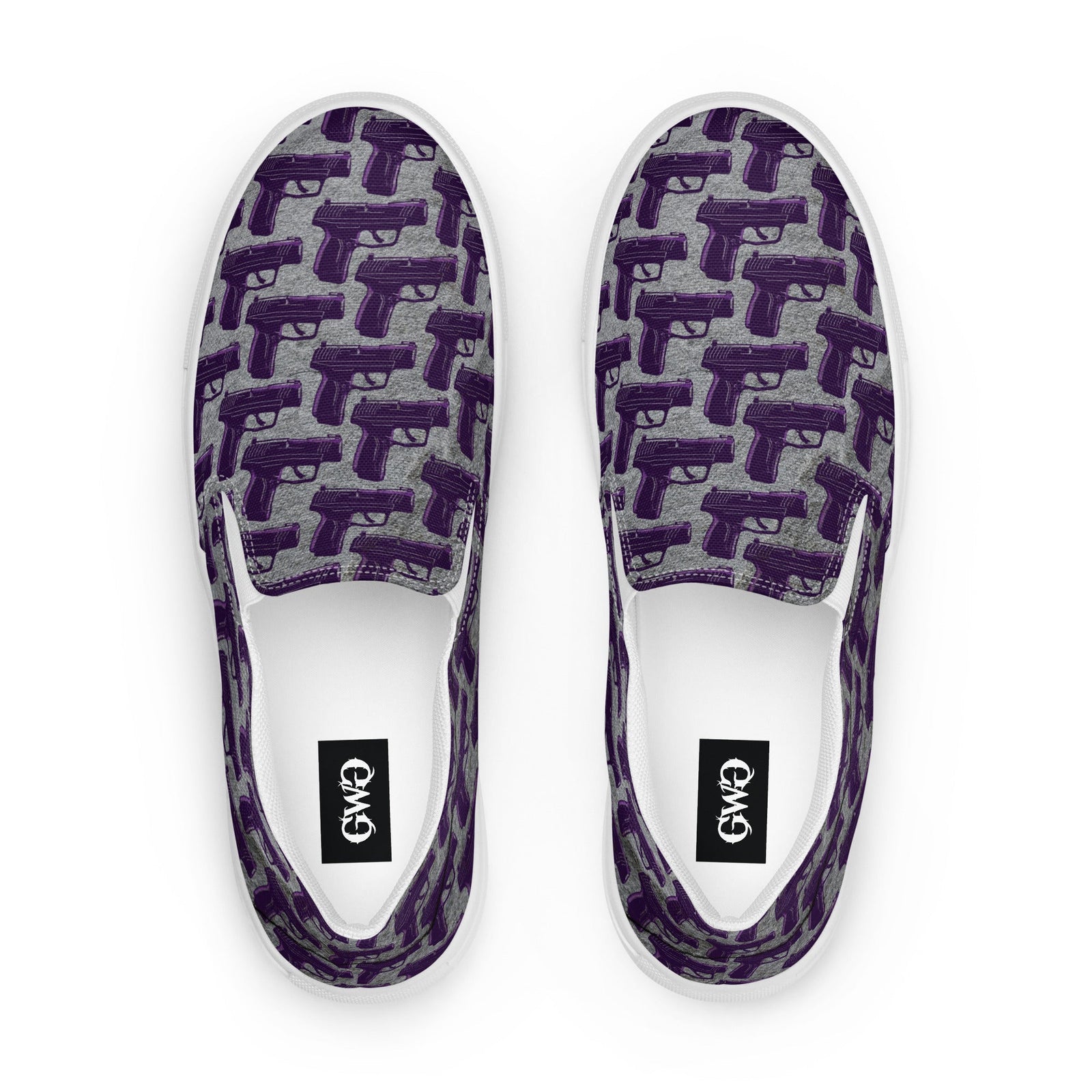 Purple Haze Pistol Palooza Women’s Canvas Slip-On Shoes