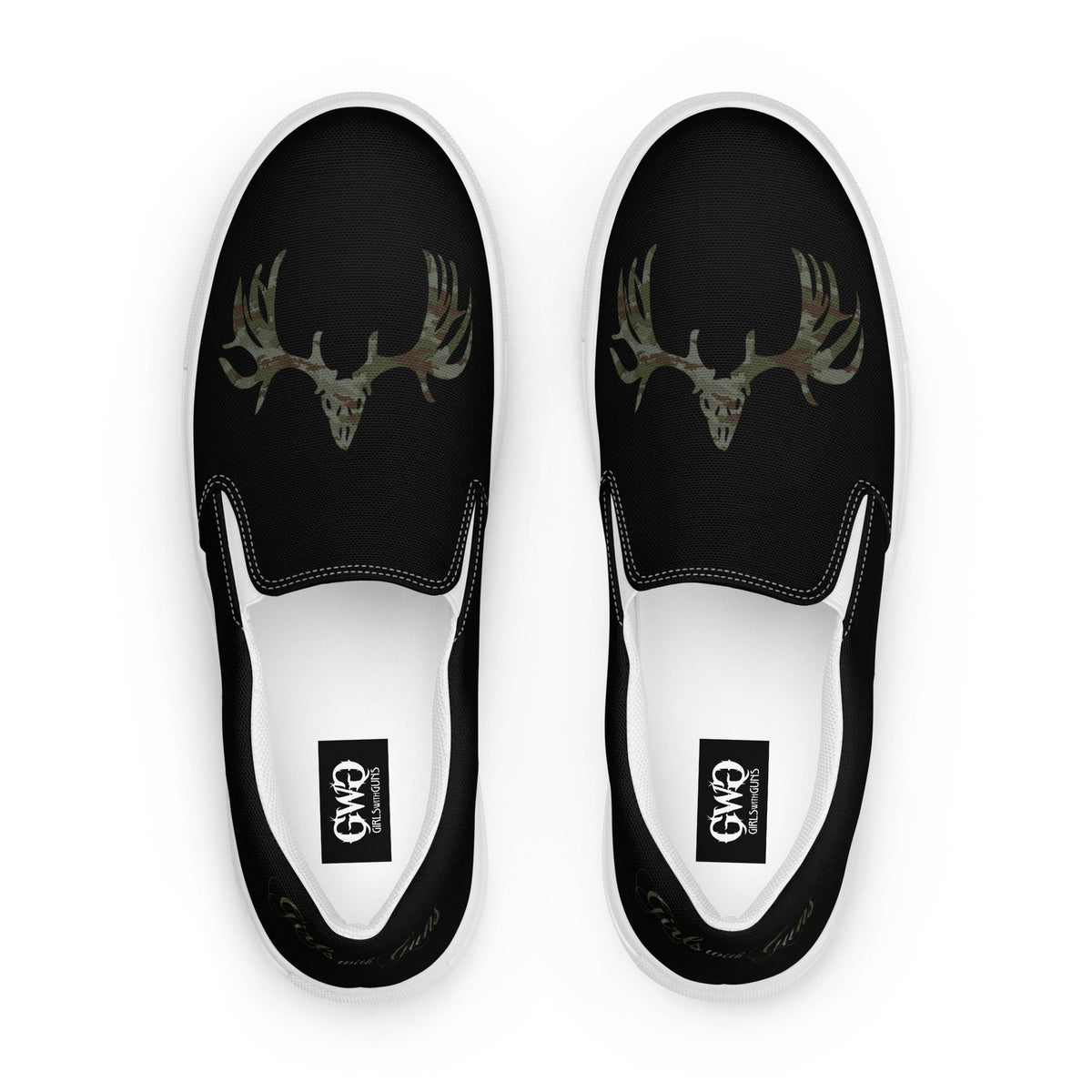 Buck Head Women's Black Canvas Slip-On Shoes