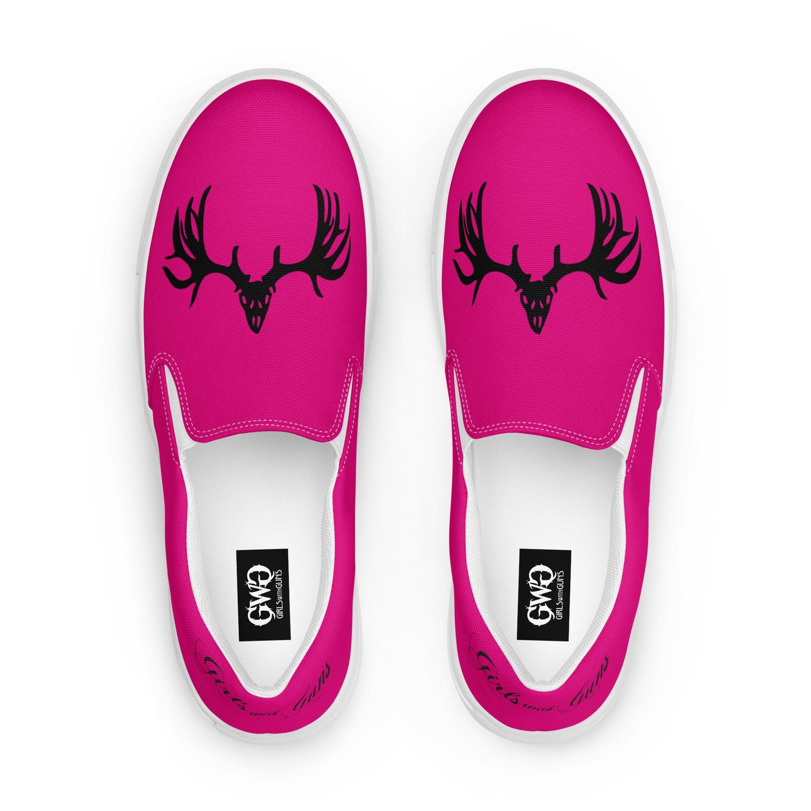 Buck Head Bright Pink Women's Canvas Slip-On Shoes