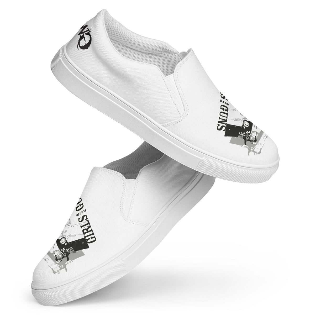 Pistol Trio Women’s White Canvas Slip-On Shoes
