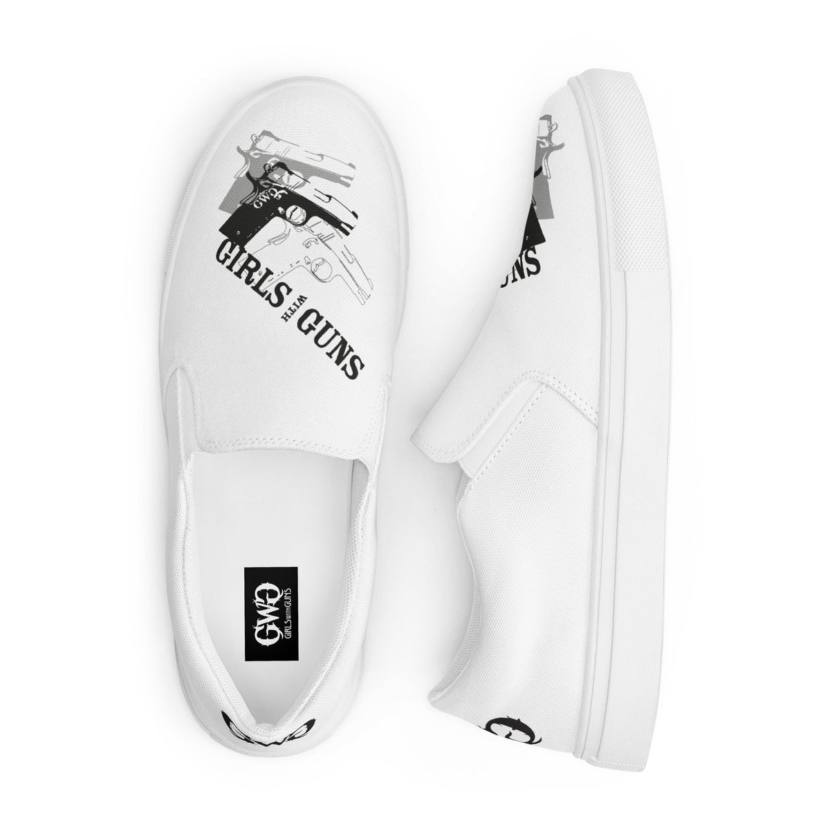 Pistol Trio Women’s White Canvas Slip-On Shoes