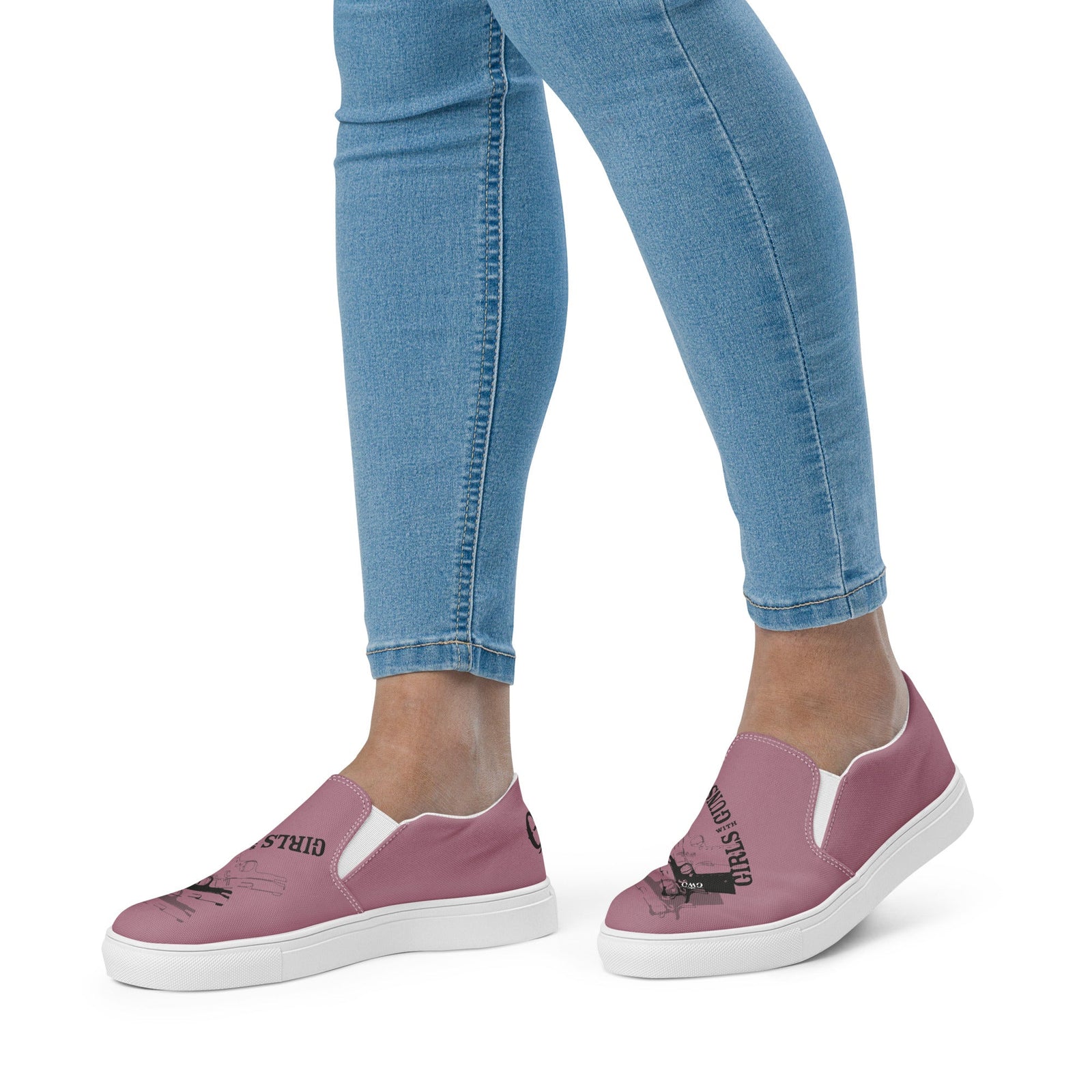 Pistol Trio Women's Mauve Canvas Slip-On Shoes