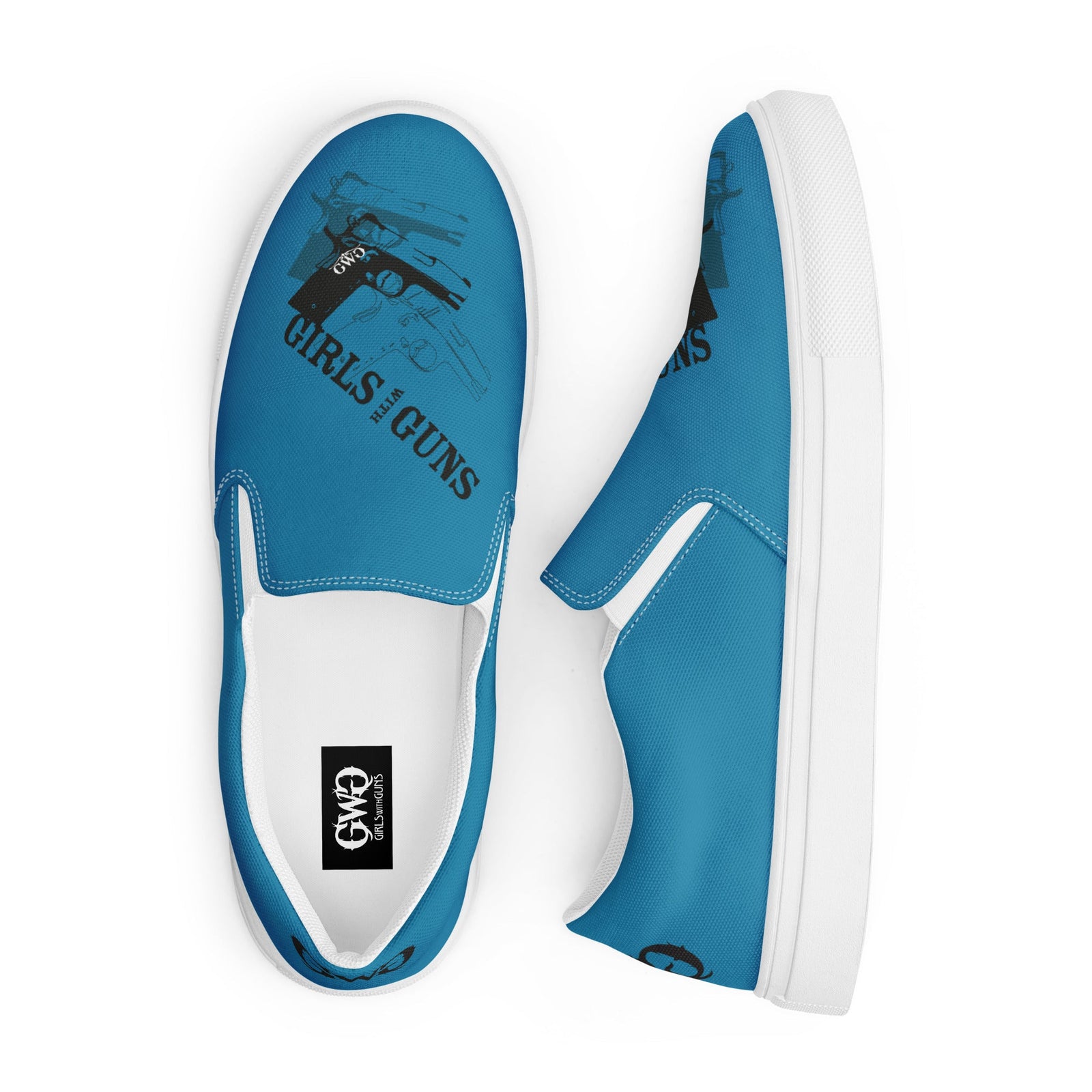 Pistol Trio Women's Deep Teal Canvas Slip-On Shoes