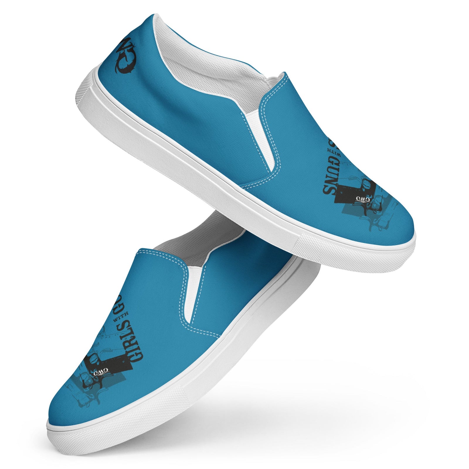 Pistol Trio Women's Deep Teal Canvas Slip-On Shoes