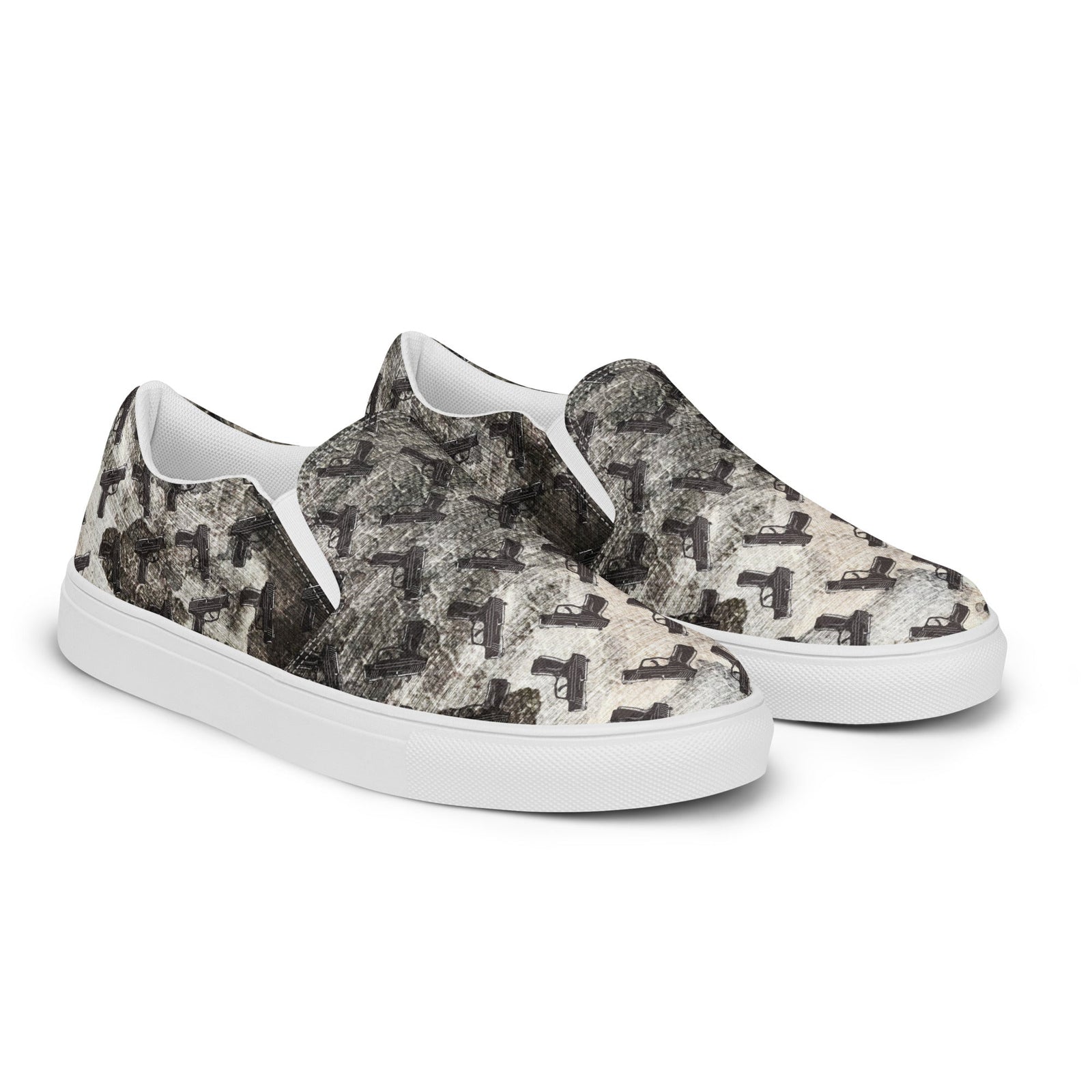 Gunpowder Pistol Palooza Women’s Canvas Slip-On Shoes