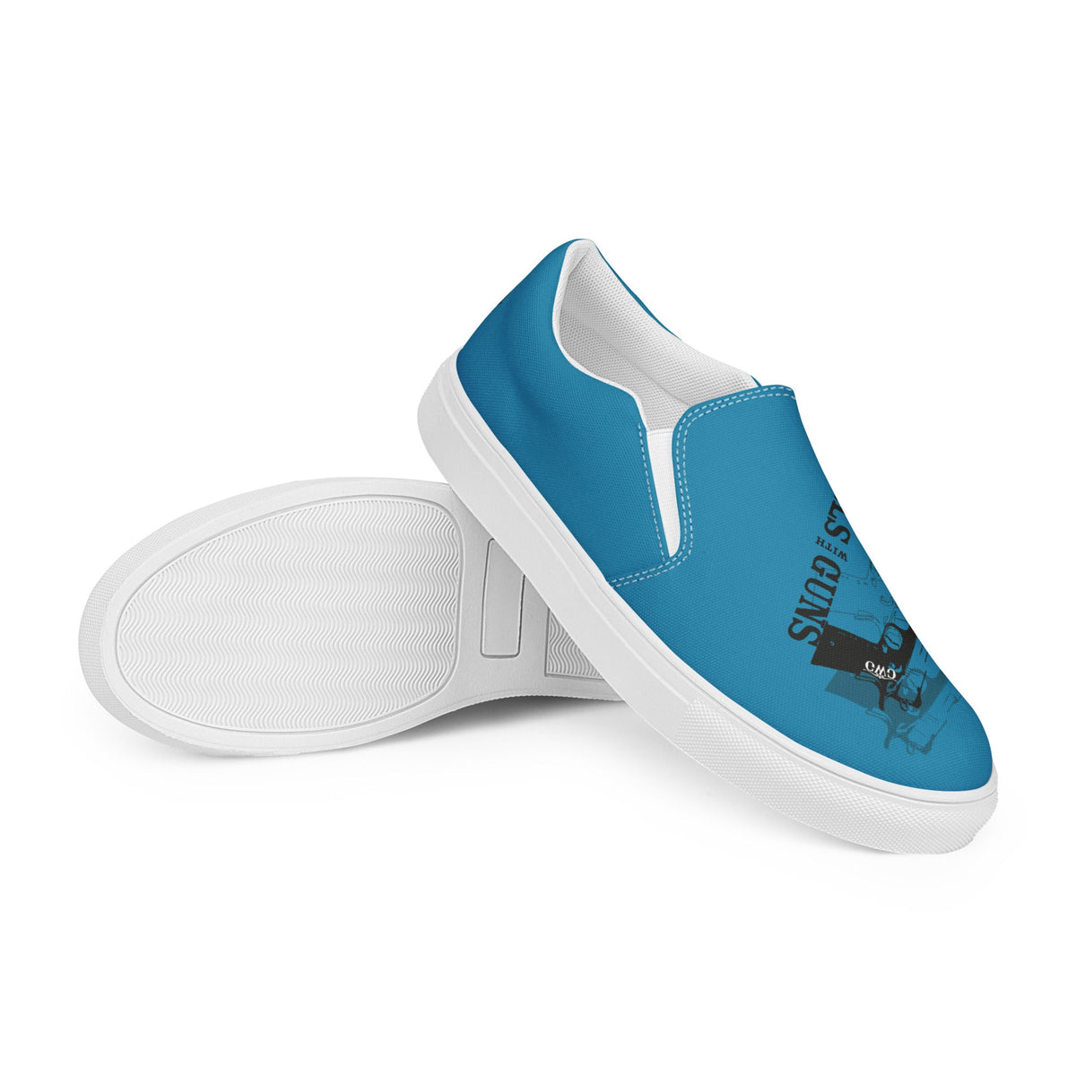 Pistol Trio Women's Deep Teal Canvas Slip-On Shoes