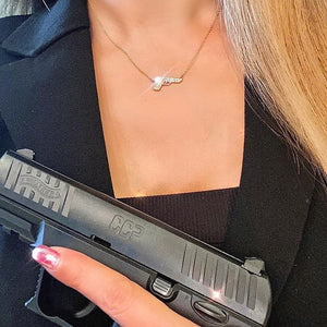 Gold 'n Diamonds Gun Necklace