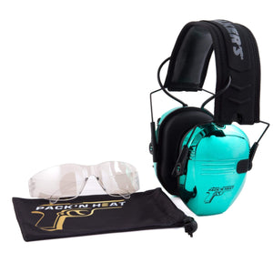 Chrome Series Earmuff & Glasses Kit - Aqua