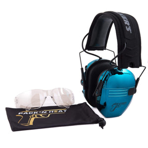 Chrome Series Earmuff & Glasses Kit - Turquoise