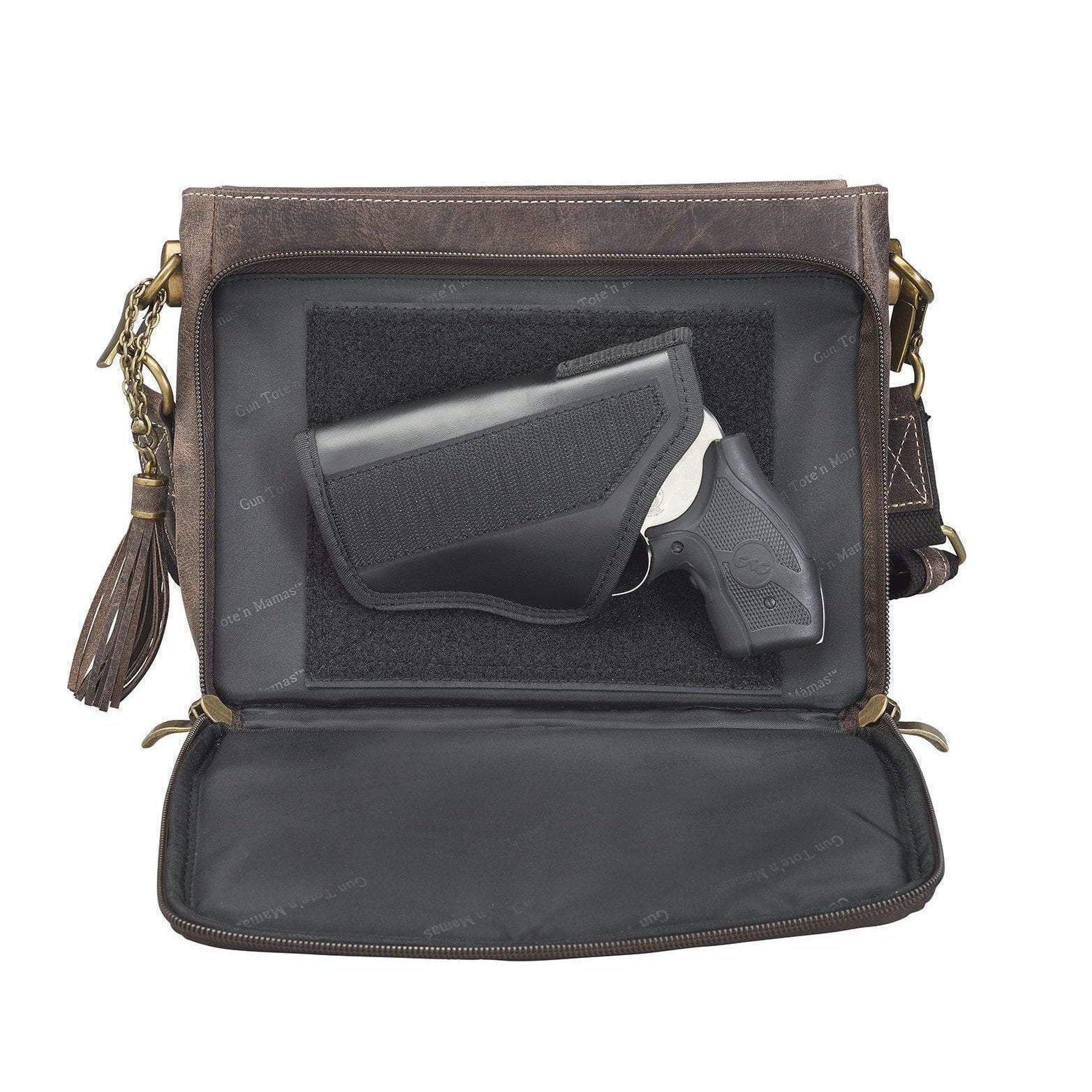 Concealed Carry Clutch Distressed Buffalo CZY 22 Gun Goddess GunGoddess