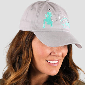 Grey with Aqua Embroidery