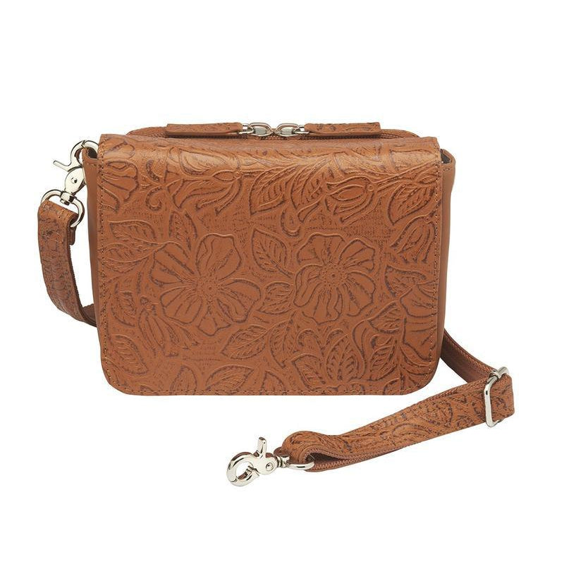 GTM-22 Tooled American Cowhide Cherry Concealment Purse