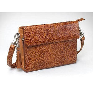 Tooled Cowhide Concealed-Carry Purse