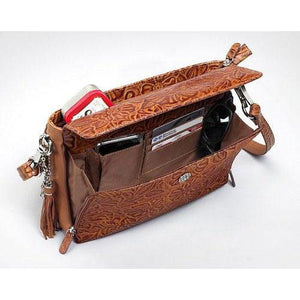 Tooled Cowhide Concealed-Carry Purse