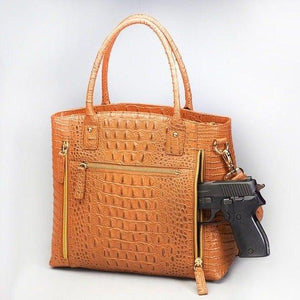 Croc Pattern "Town Tote" Concealed-Carry Purse