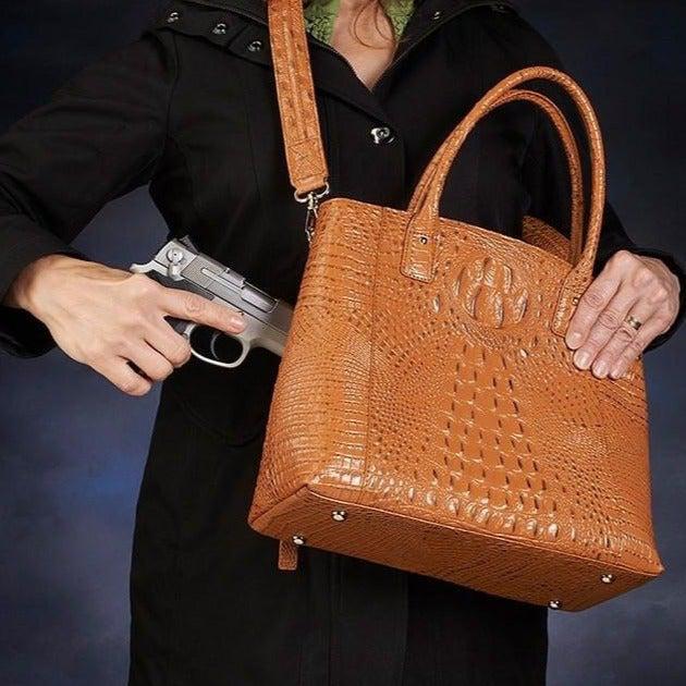Croc Pattern "Town Tote" Concealed-Carry Purse