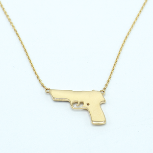 Gold 'n Diamonds Gun Necklace