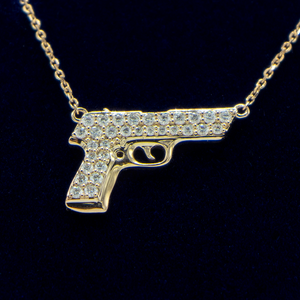 Gold 'n Diamonds Gun Necklace