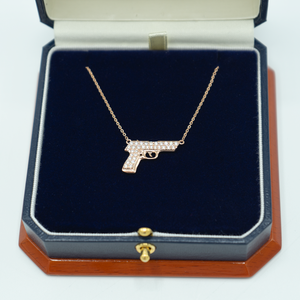 Gold 'n Diamonds Gun Necklace