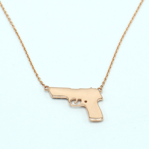 Gold 'n Diamonds Gun Necklace