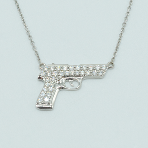 Gold 'n Diamonds Gun Necklace