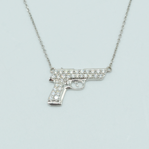 Gold 'n Diamonds Gun Necklace