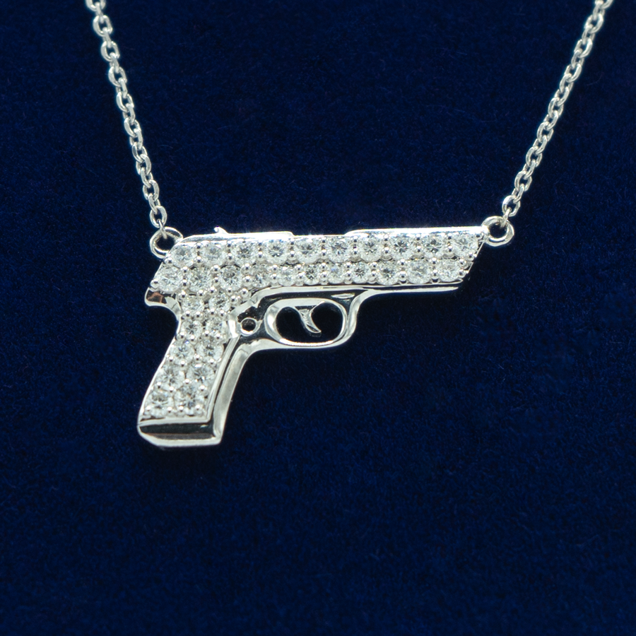 Amazon.com: Men's Fine Jewelry Solid 925 Sterling Silver Holstered Revolver  Pistol Gun Pendant : Clothing, Shoes & Jewelry