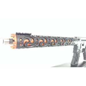 Burnt Orange heat shield shown with "Hurricane" Handguard. (Handguard is sold separately - this pattern will not be visible in the list of options, but can be obtained by request)