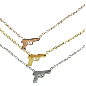 Polished Pistol Necklace