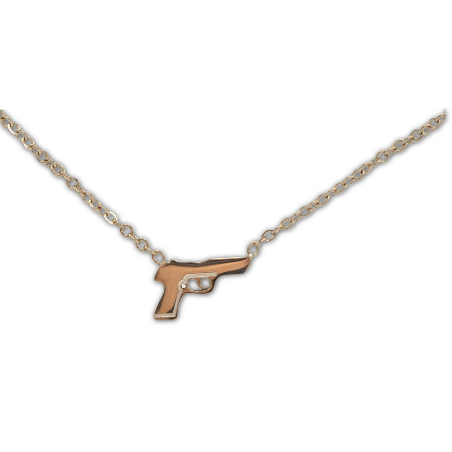Silver Gold Polished Mini Gun Necklace 1 8